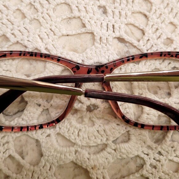JUICY COUTURE EYEGLASSES JU 130 PINK LEOPARD FRAMES METAL VINTAGE Y2K WITH CASE - Picture 11 of 16